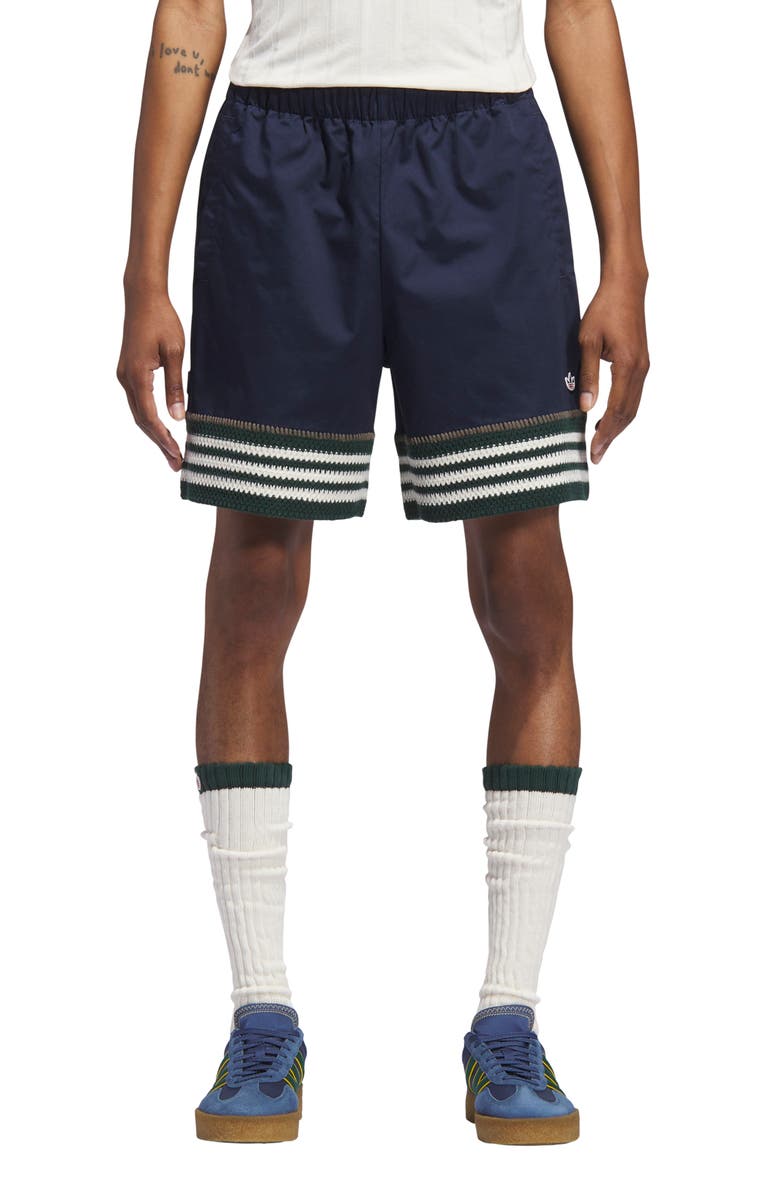 ADIDAS ORIGINALS X CLOT BY EDISON CHEN Woven & Knit Shorts, Main, color, Night Indigo