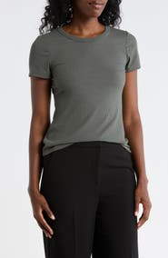 Halogen® Rib Knit Jersey T-Shirt