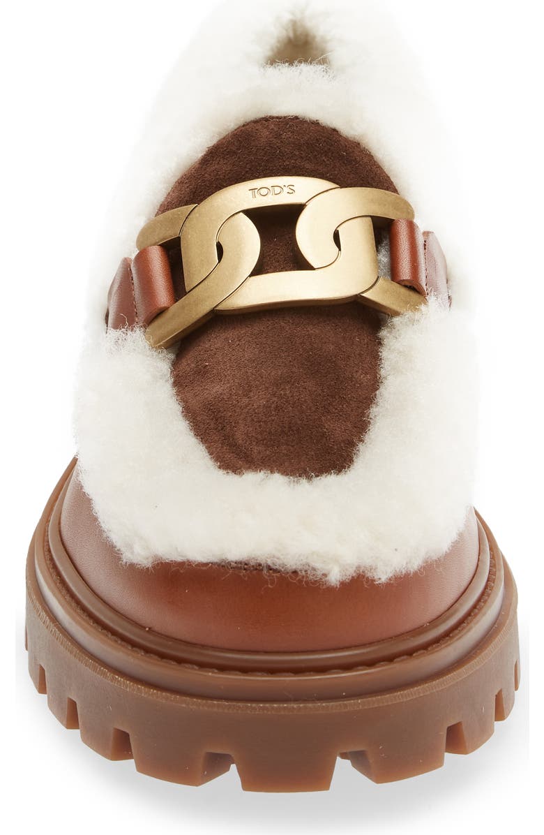 Tod's Gomma Pes Genuine Shearling Trimmed Loafer, Alternate, color,