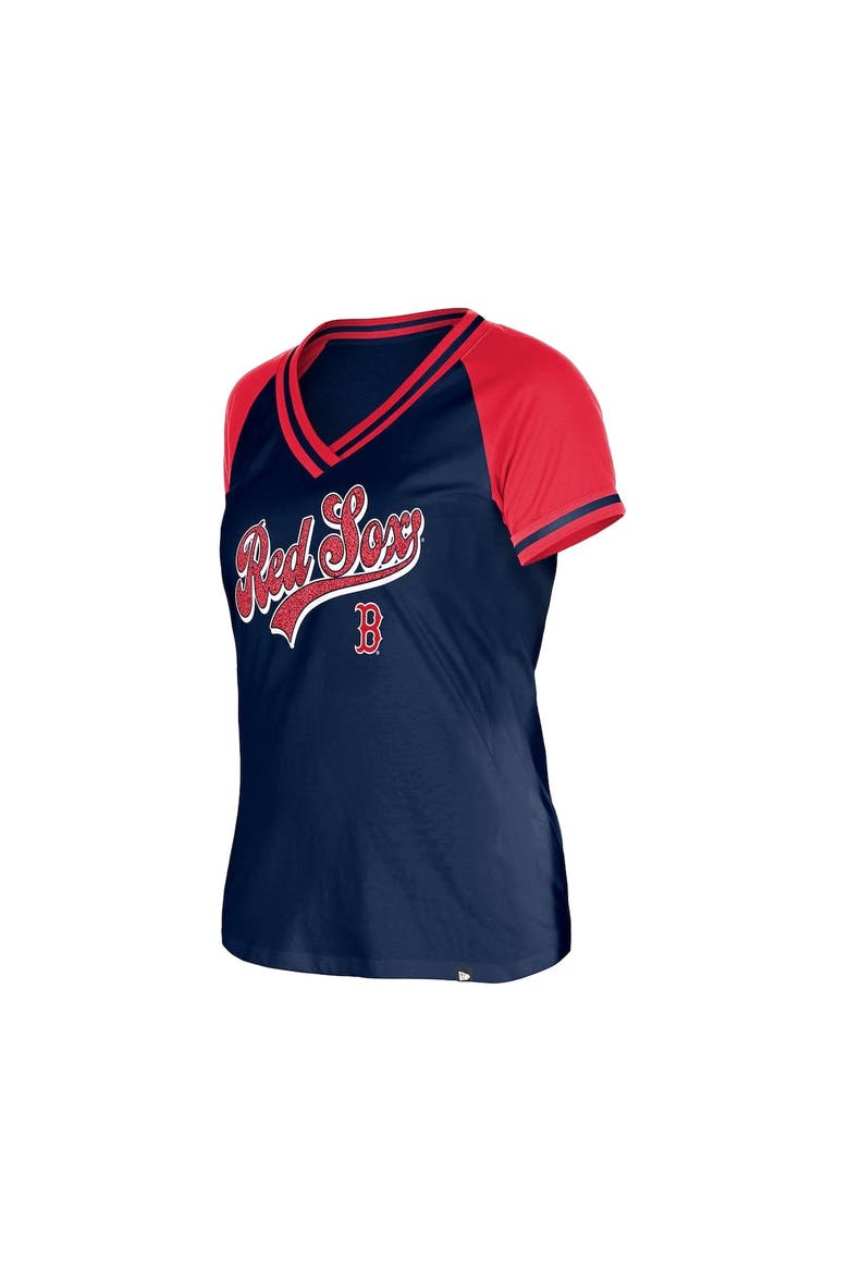 Women's New Era  Navy Boston Red Sox Gameday V-Neck T-Shirt, Alternate, color, Navy