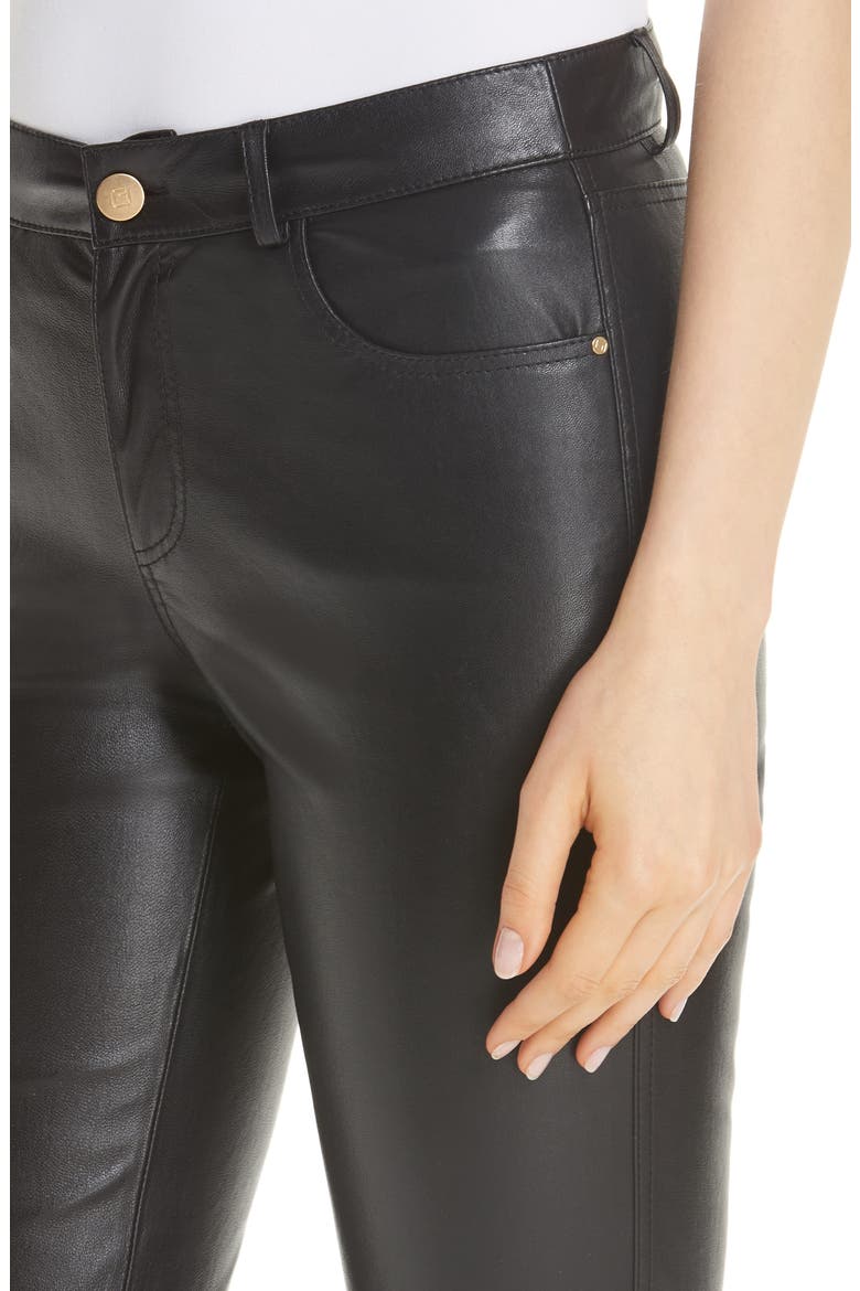Mercer Nappa Leather Pants, Alternate, color, BLACK