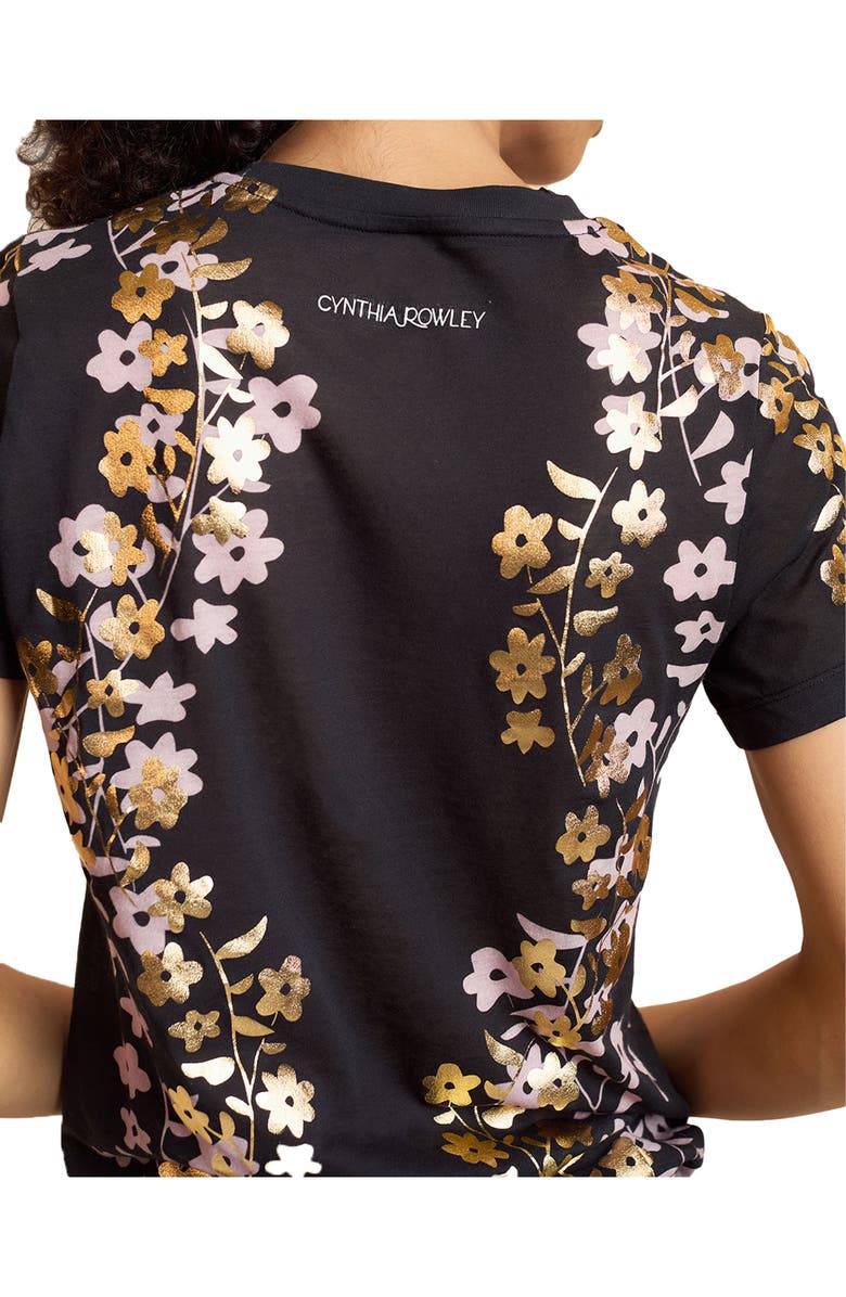 Cynthia Rowley Foil Printed Tee, Alternate, color, Multi