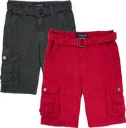 XRAY Kids' 2-Pack Belted Twill Cargo Shorts
