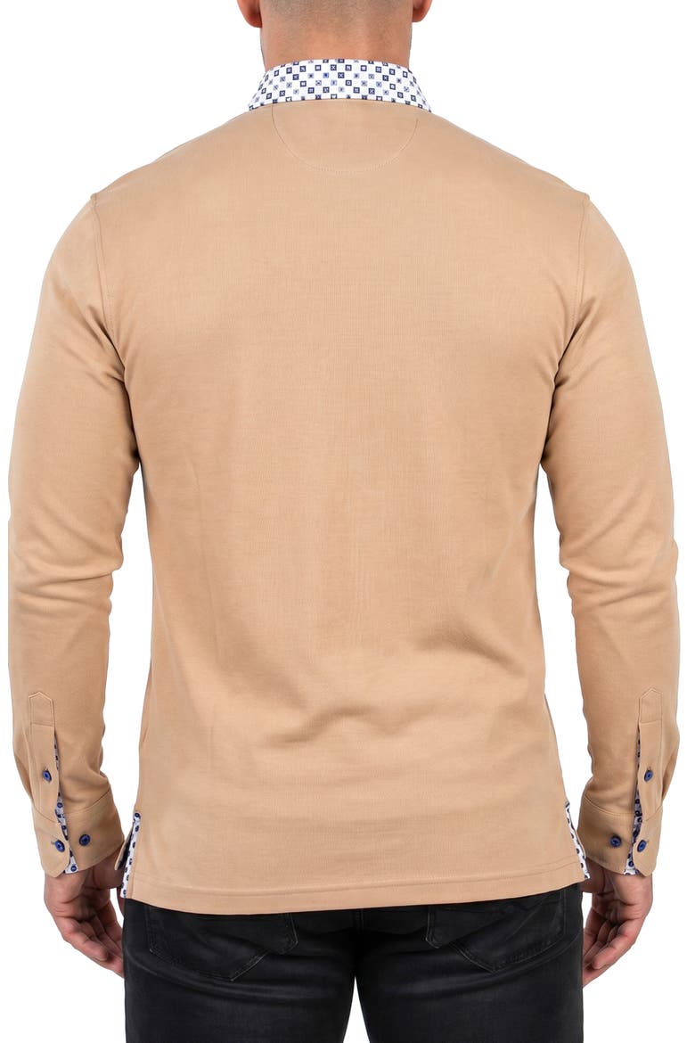Newton Long Sleeve Polo, Alternate, color, BEIGE