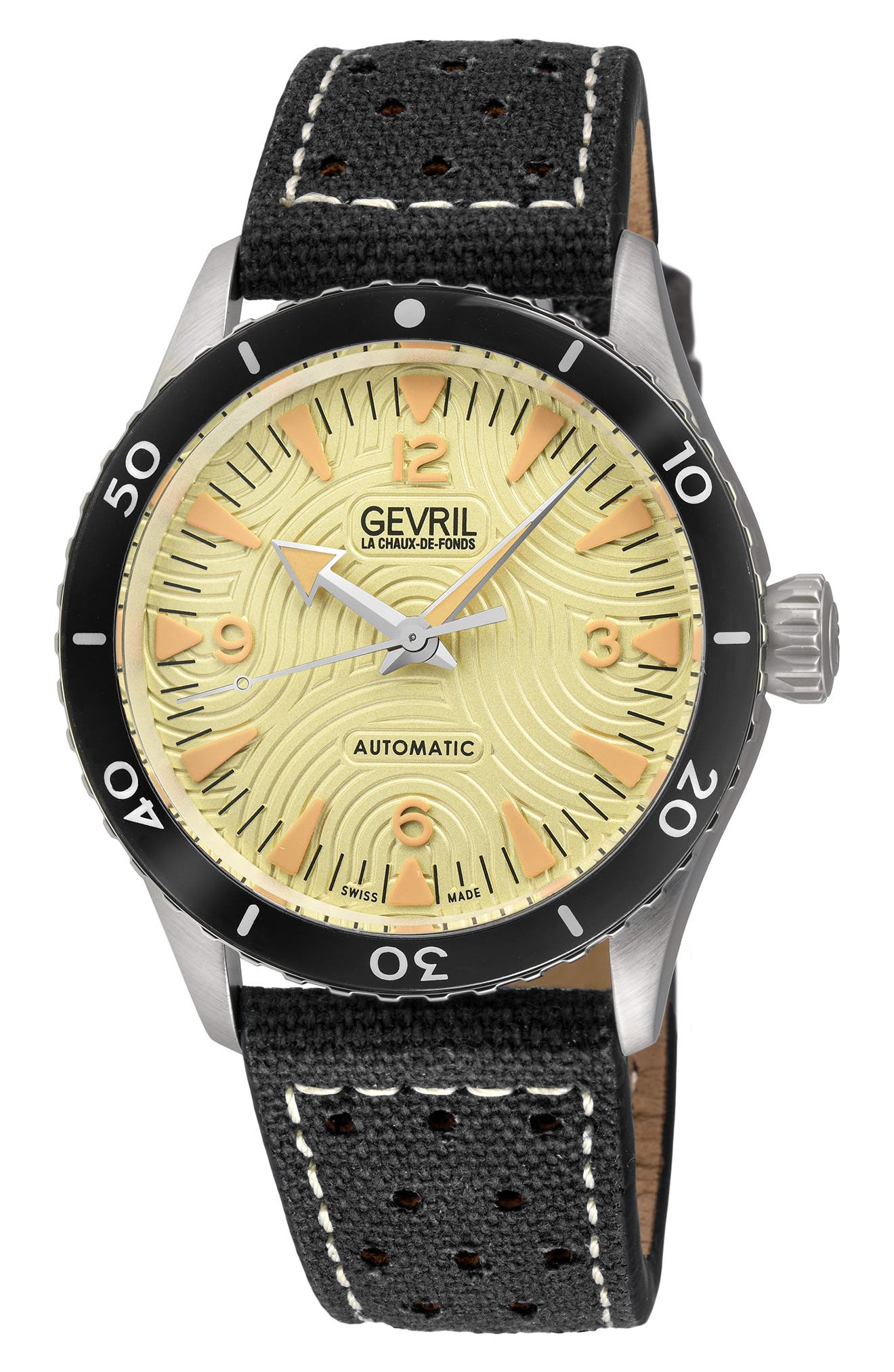 Franklin Swiss Automatic Canvas & Leather Strap Watch, 40mm