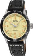 GEVRIL Franklin Swiss Automatic Canvas & Leather Strap Watch, 40mm