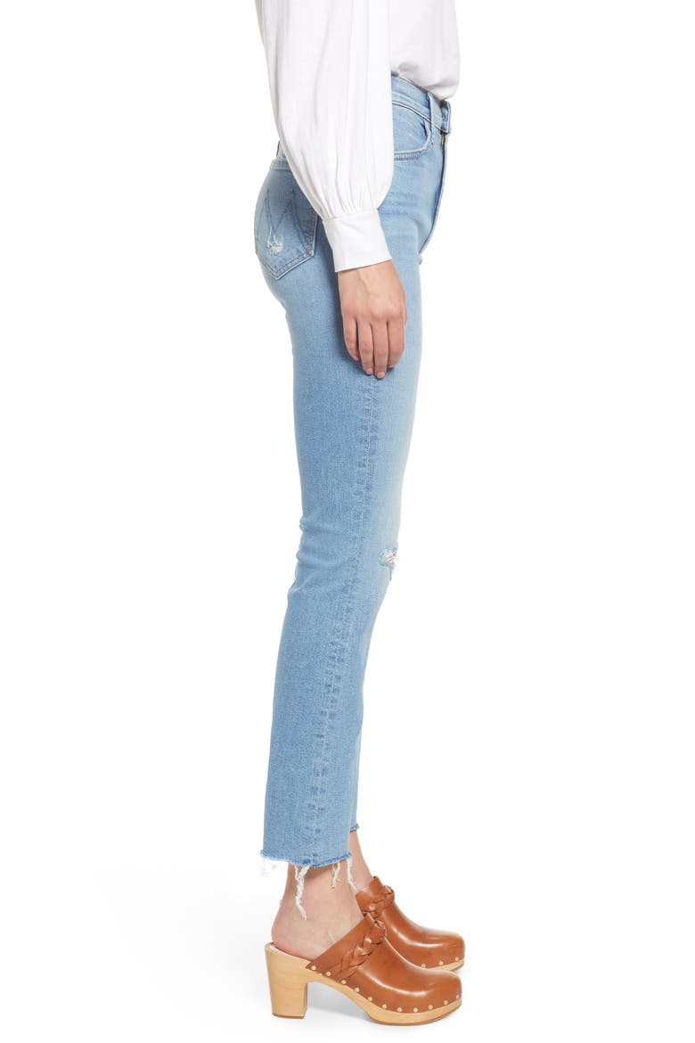 The Hustler Distressed Raw Hem Ankle Jeans, Alternate, color, THRILLING SHOTS