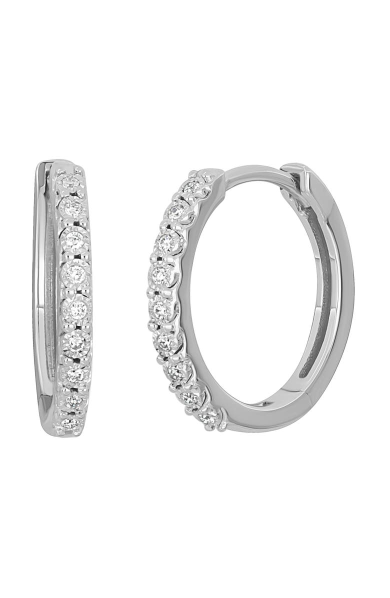 Bony Levy Diamond Huggie Hoop Earrings, Main, color, 18K White Gold