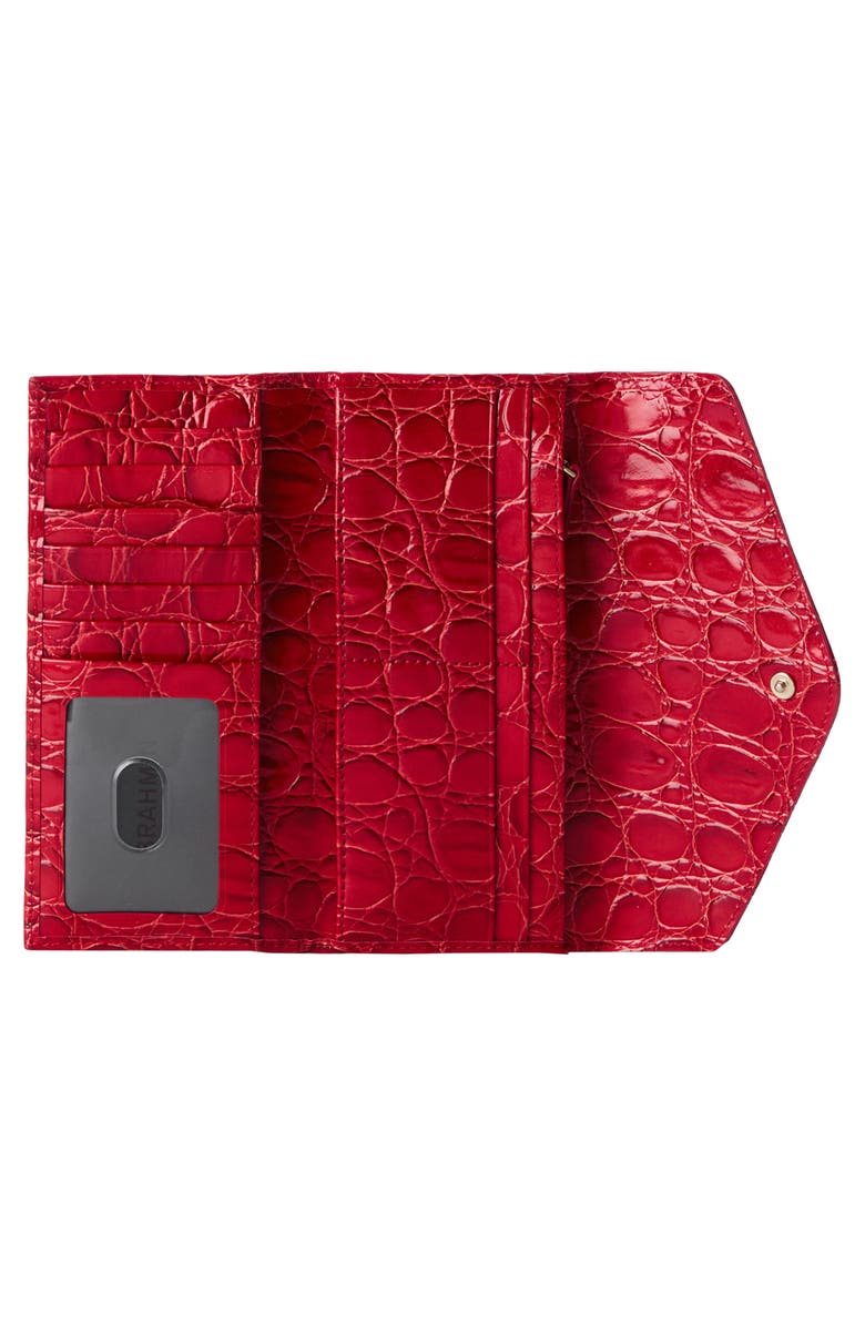 Brahmin Veronica Croc Embossed Leather Wallet, Alternate, color, 