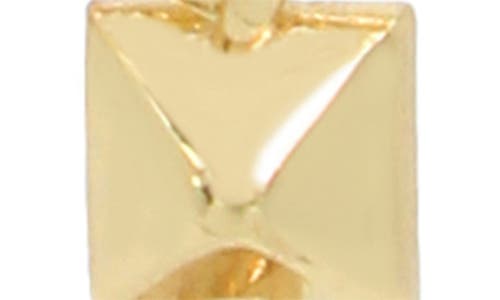 Allsaints Pyramid Charm Draped Chain Front/back Earrings In Gold