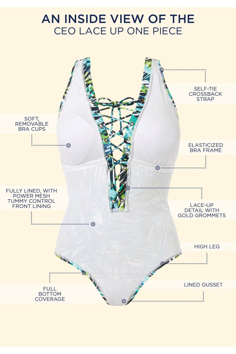 Lace Up One Piece Swimsuit, Alternate, color, Black
