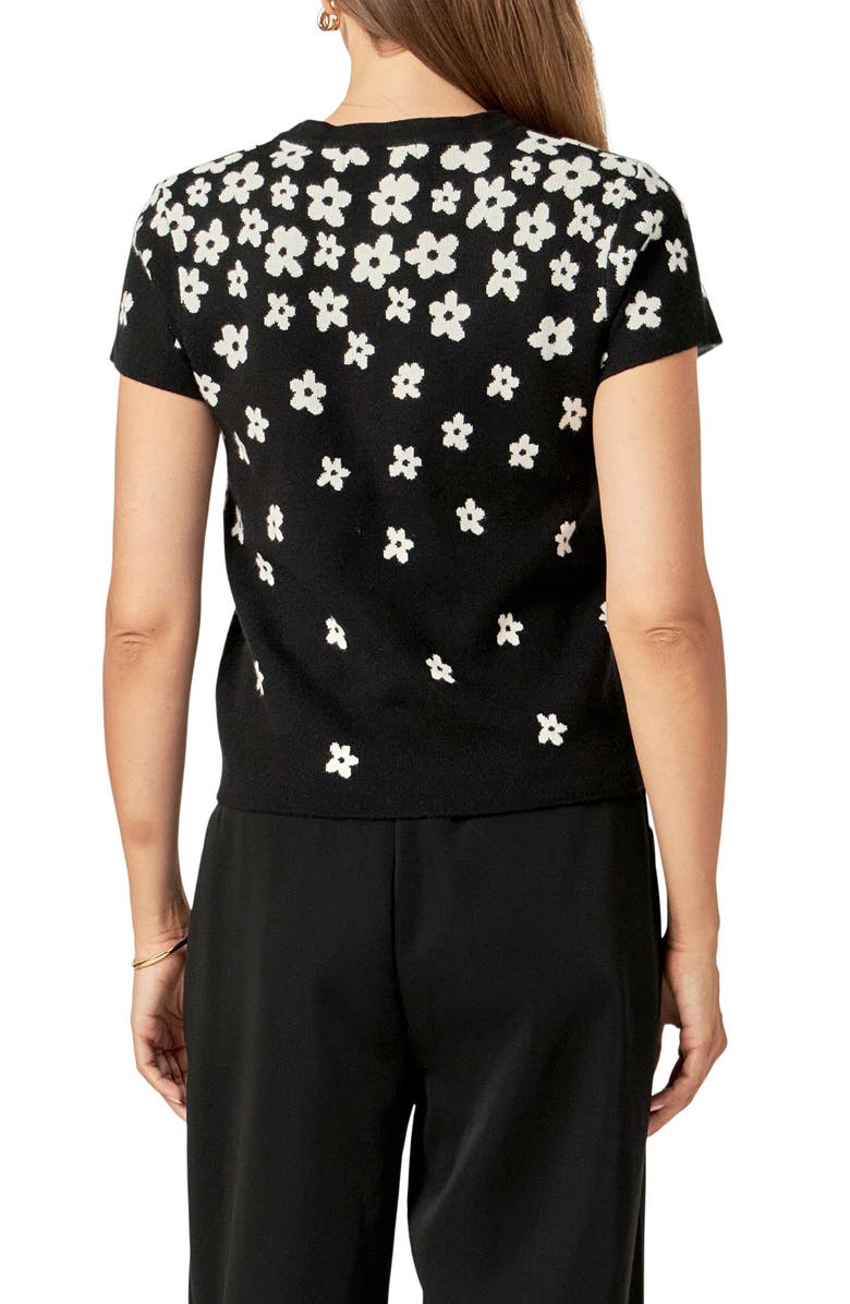 English Factory Intarsia Daisy Knit Top, Alternate, color,