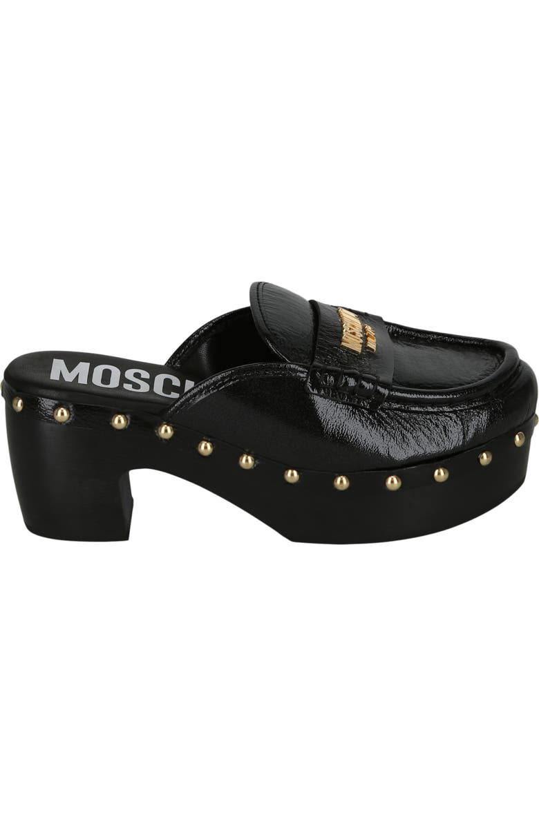 Moschino Patent Leather Platform Clog, Alternate, color,