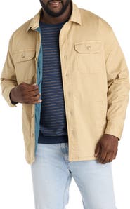 True Nation by DXL Big & Tall Button-Front Shirt Jacket