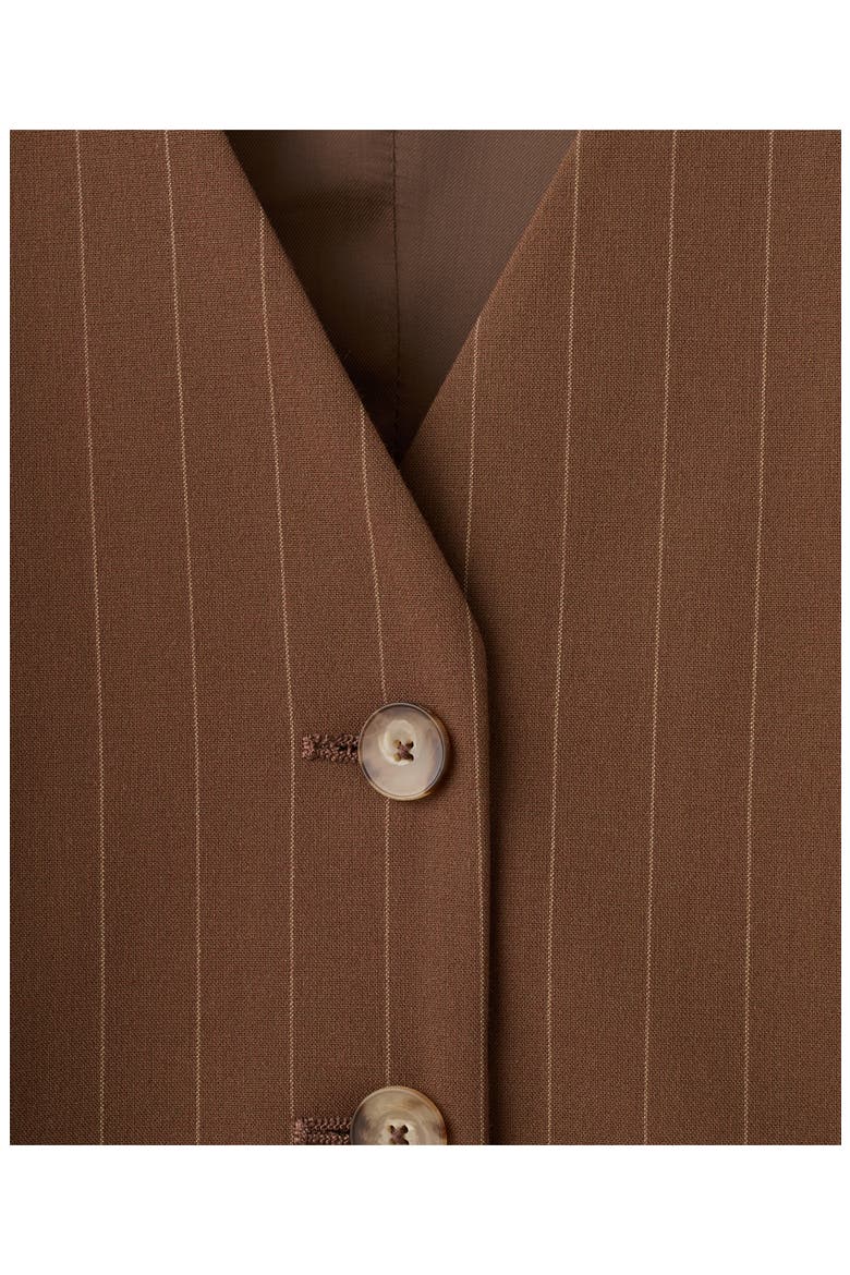 Pinstripe Vest, Alternate, color, CARAMEL