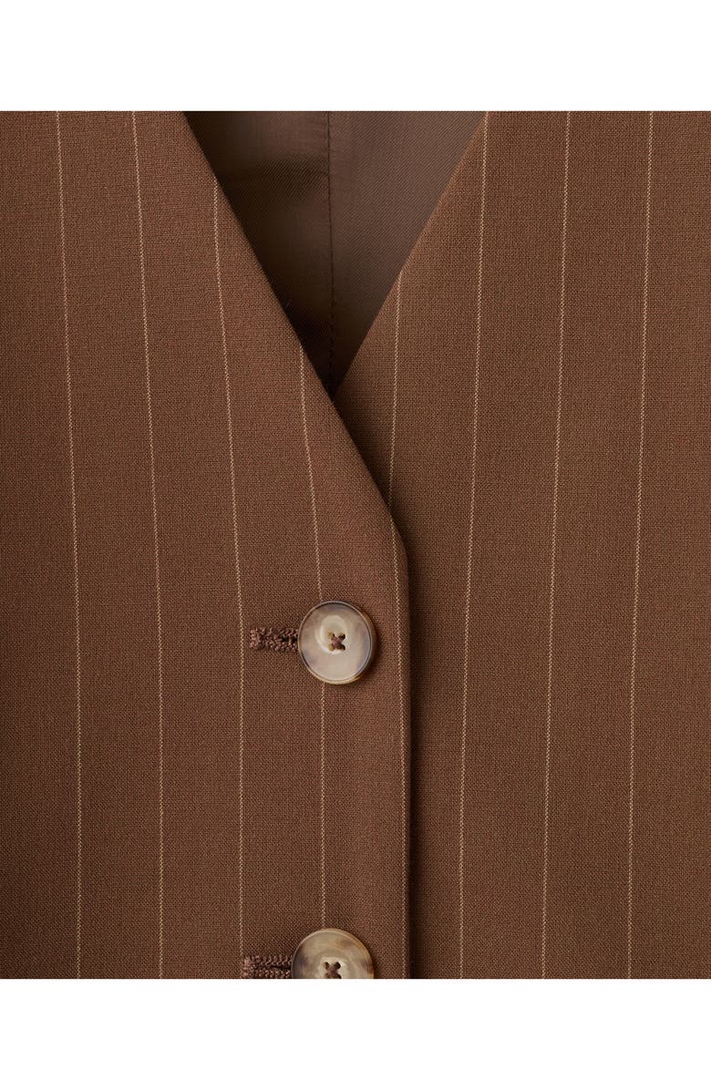 MANGO Pinstripe Vest, Alternate, color, Caramel
