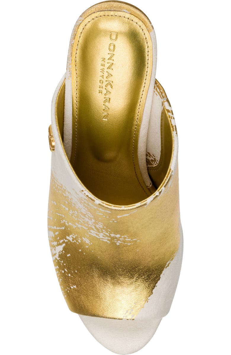 DKNY Donna Slide Sandal, Alternate, color, Ivory/ Gold