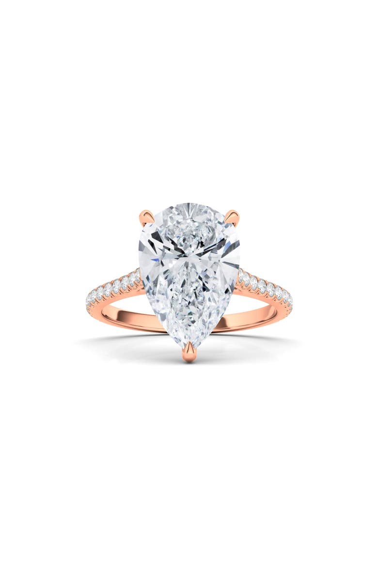 Pear Cut Pavé Lab GrownDiamond Ring, Main, color, 2.00 CTW 18K ROSE GOLD