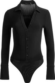 Alice + Olivia Freya Long Sleeve Nipped Waist Bodysuit