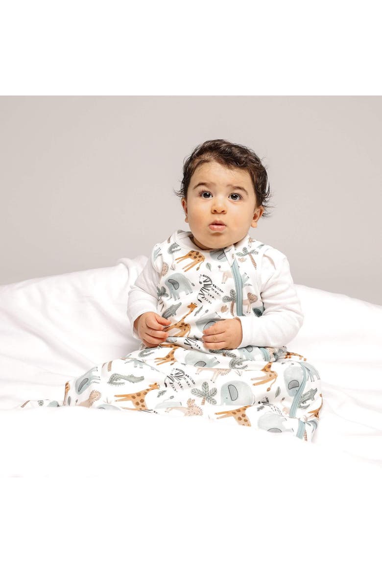 Organic Sleep Sack with Added Insert for All Seasons, Alternate, color, Safari Animals