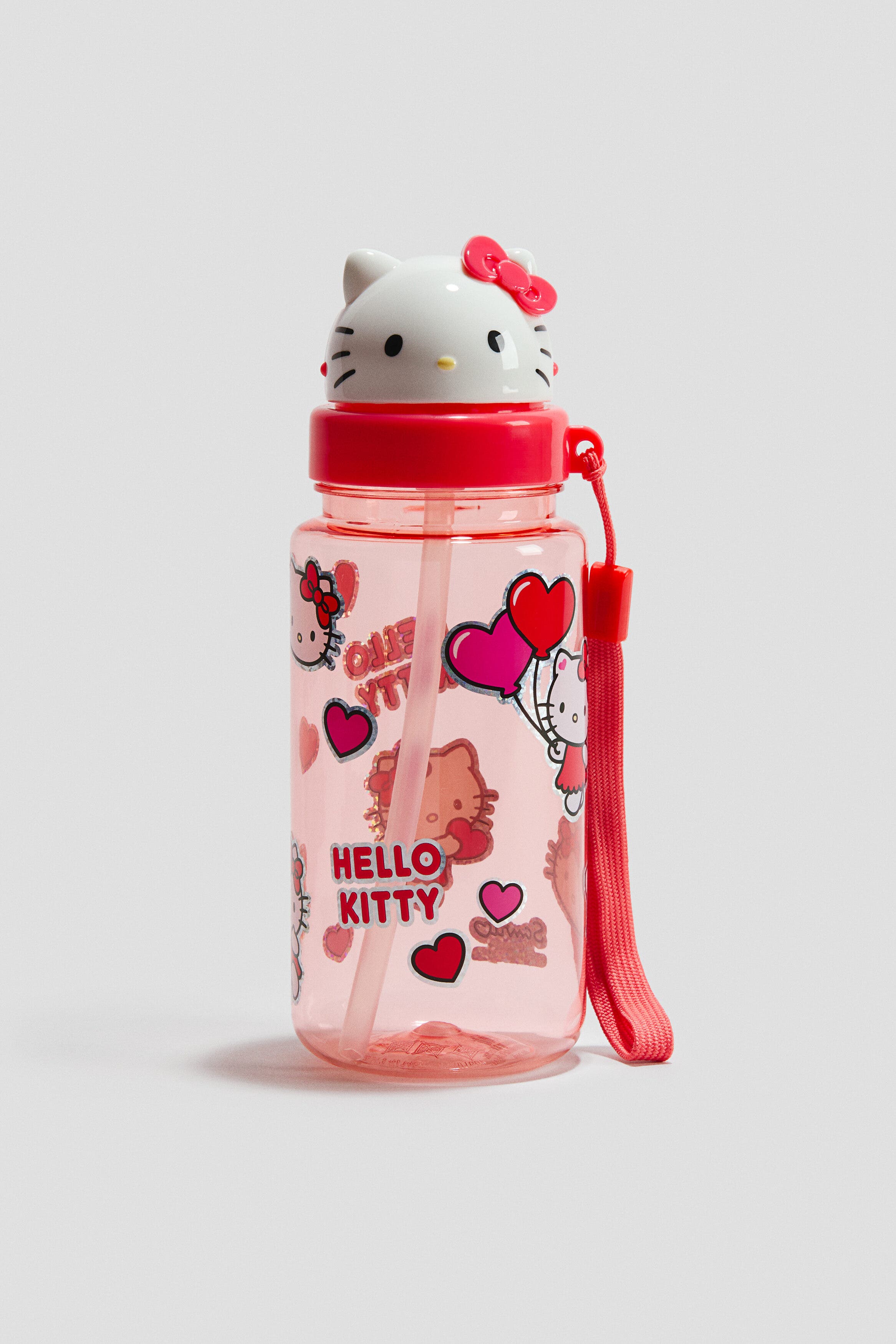 H&M Printed Water Bottle, Main, color, Red/Hello Kitty