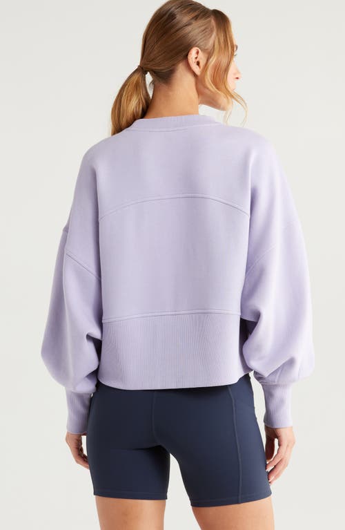 Zella Cloud Fleece Relaxed Sweatshirt In Purple Heirloom