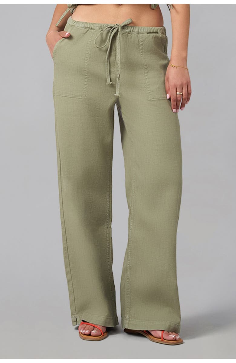 Lola Denim Remy Mid Rise Wide Leg Jeans, Main, color, Worn Sage