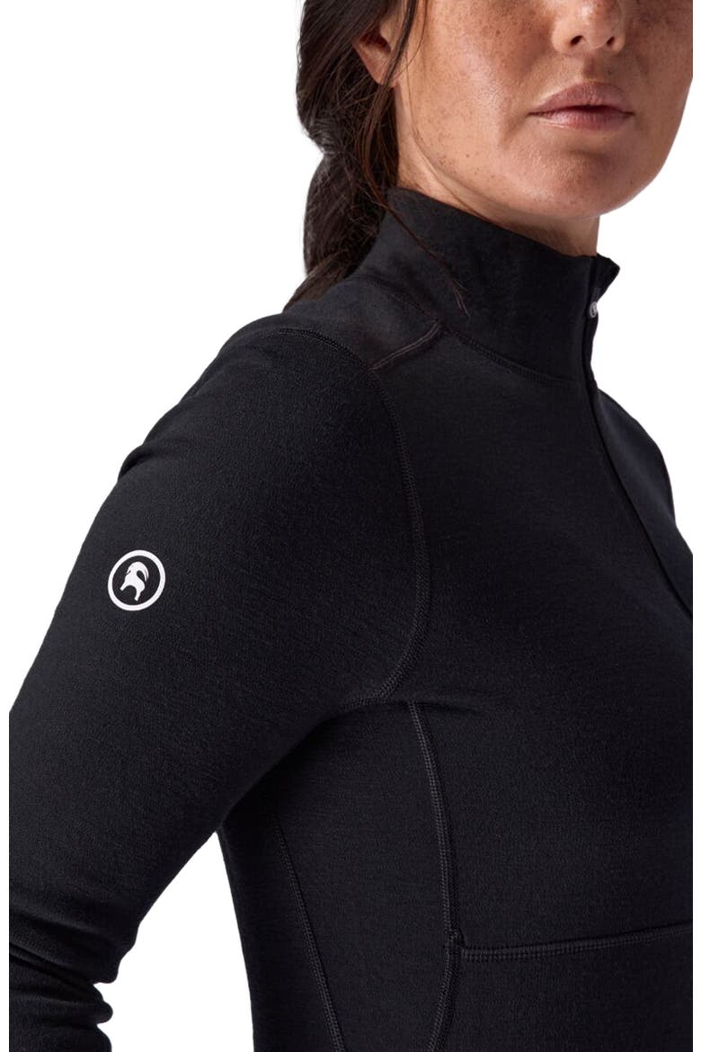 Cedars Rws Merino Mid-Wt Baselayer 1/4-Zip Top - Women's, Alternate, color, Black
