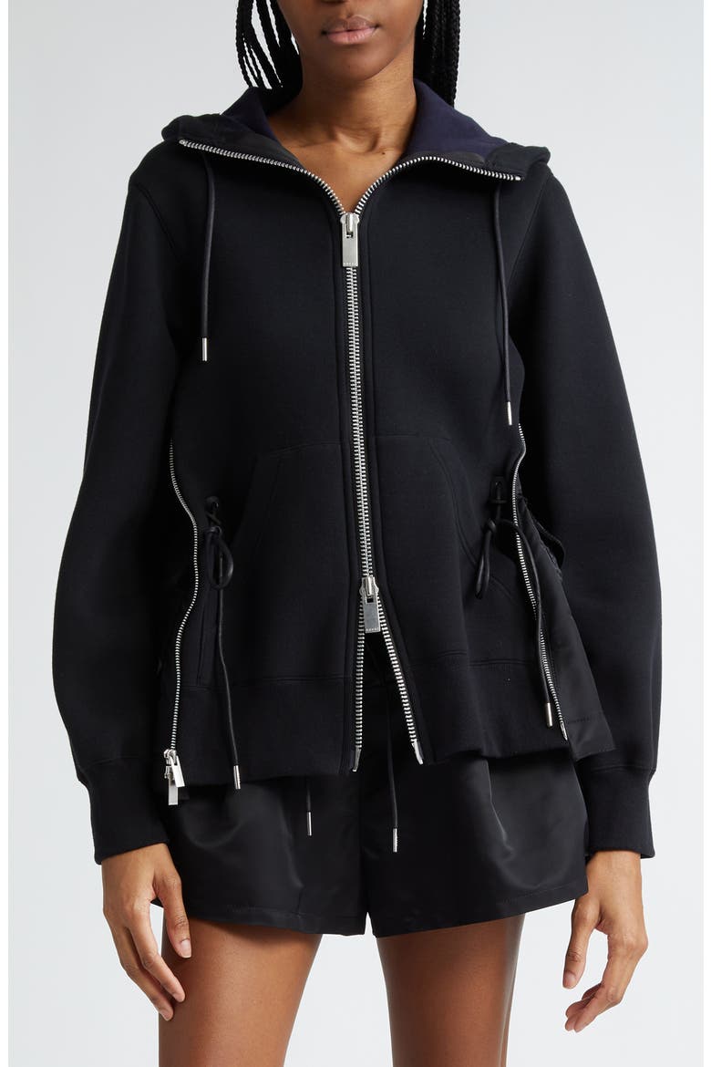 MA-1 Side Gusset Sponge Hoodie, Main, color, BLACK × BLACK