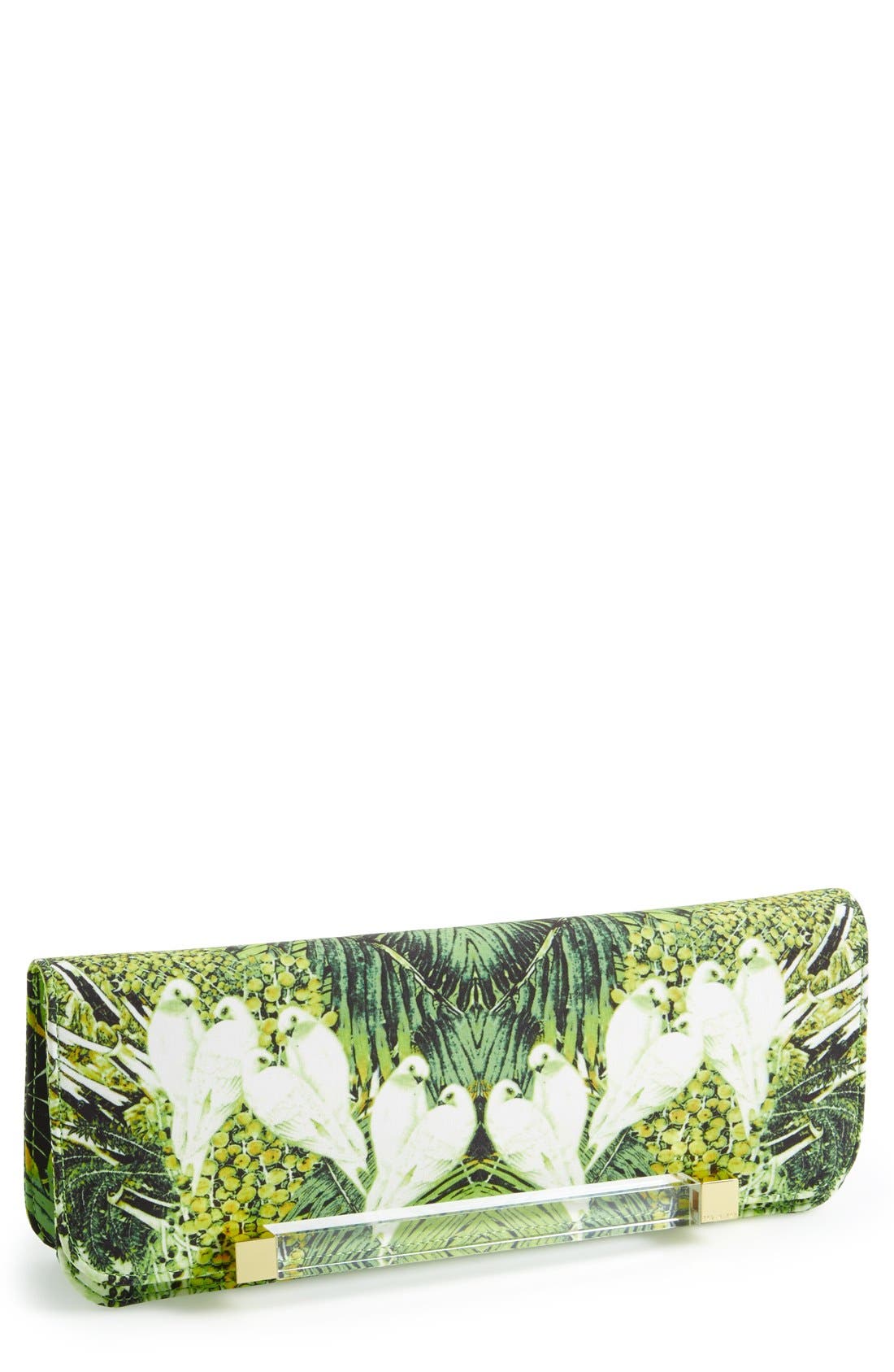 'Tropical Dove' Clutch, Main, color, OLIVE