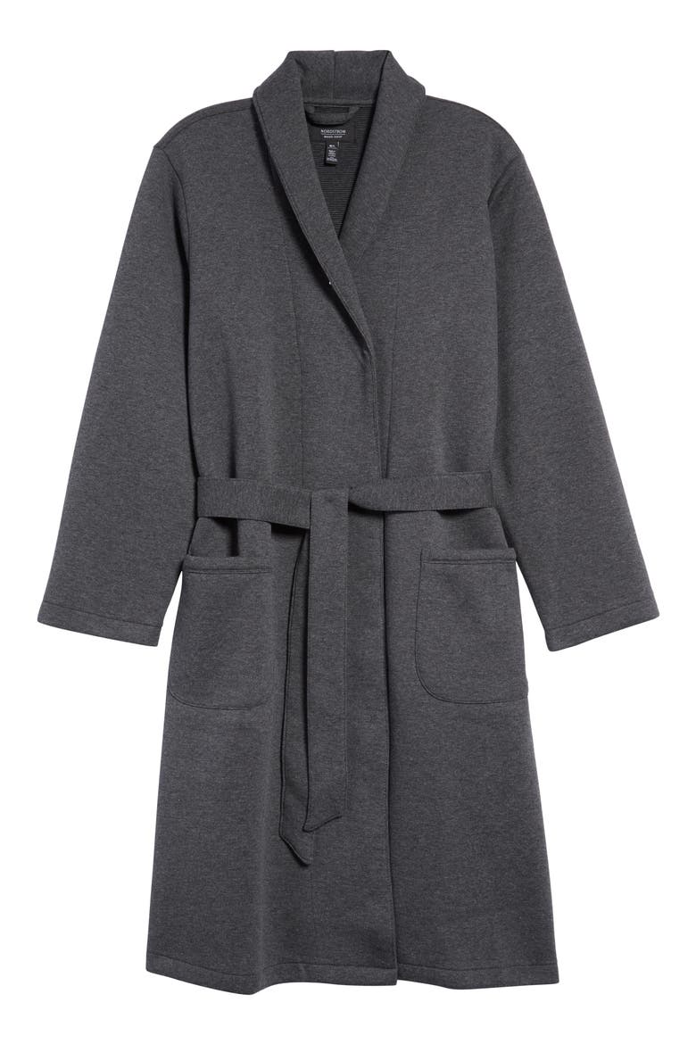 Piqué Robe, Alternate, color, CHARCOAL HEATHER