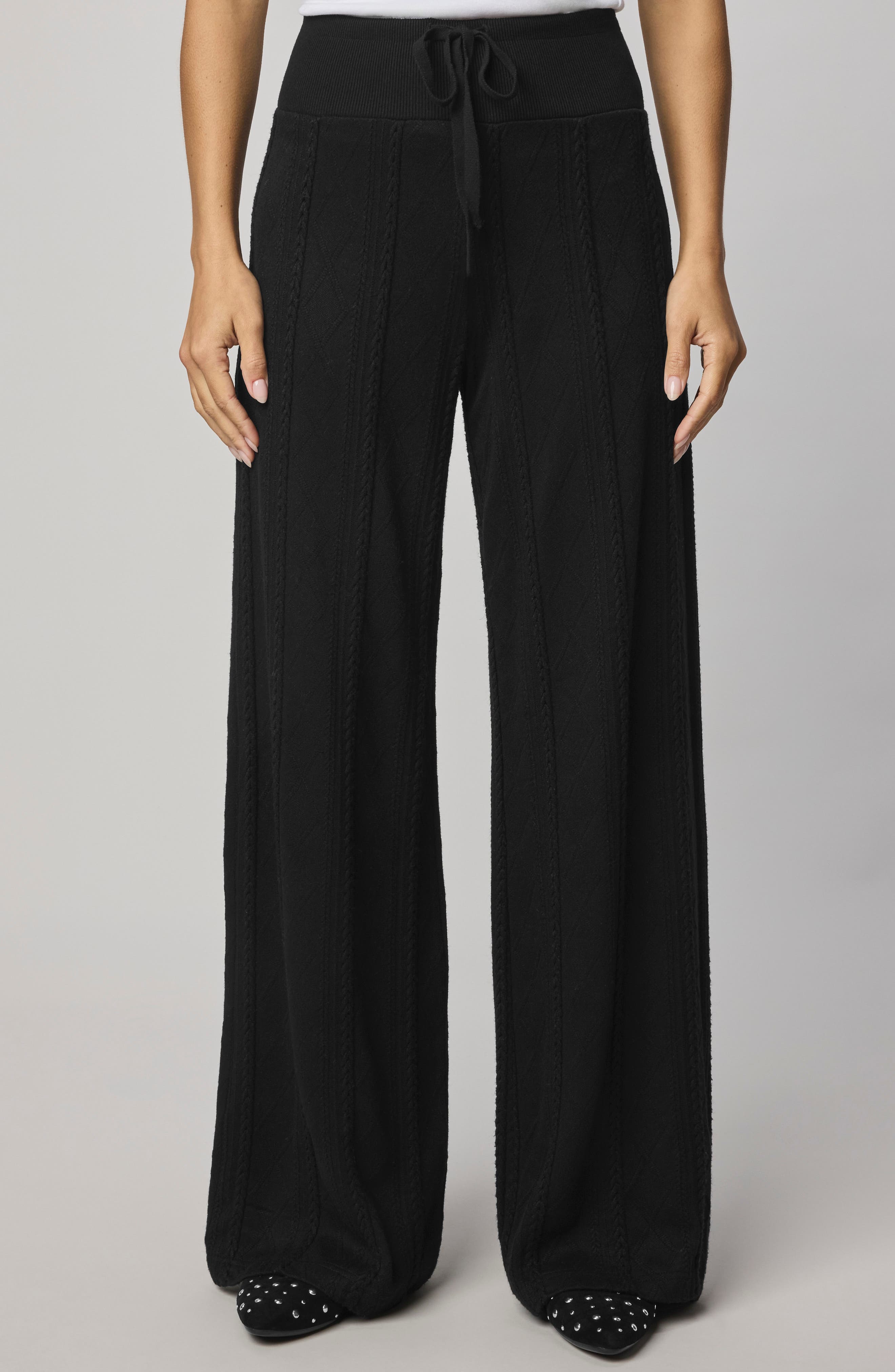 Cable Drawstring Wide Leg Pants (Women) | Nordstrom