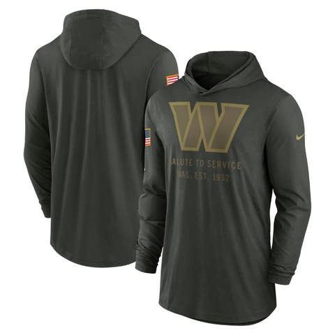 Men's Nike Forest Green Washington Commanders 2025 Salute to Service Sideline Dri-FIT Lightweight Hooded Pullover