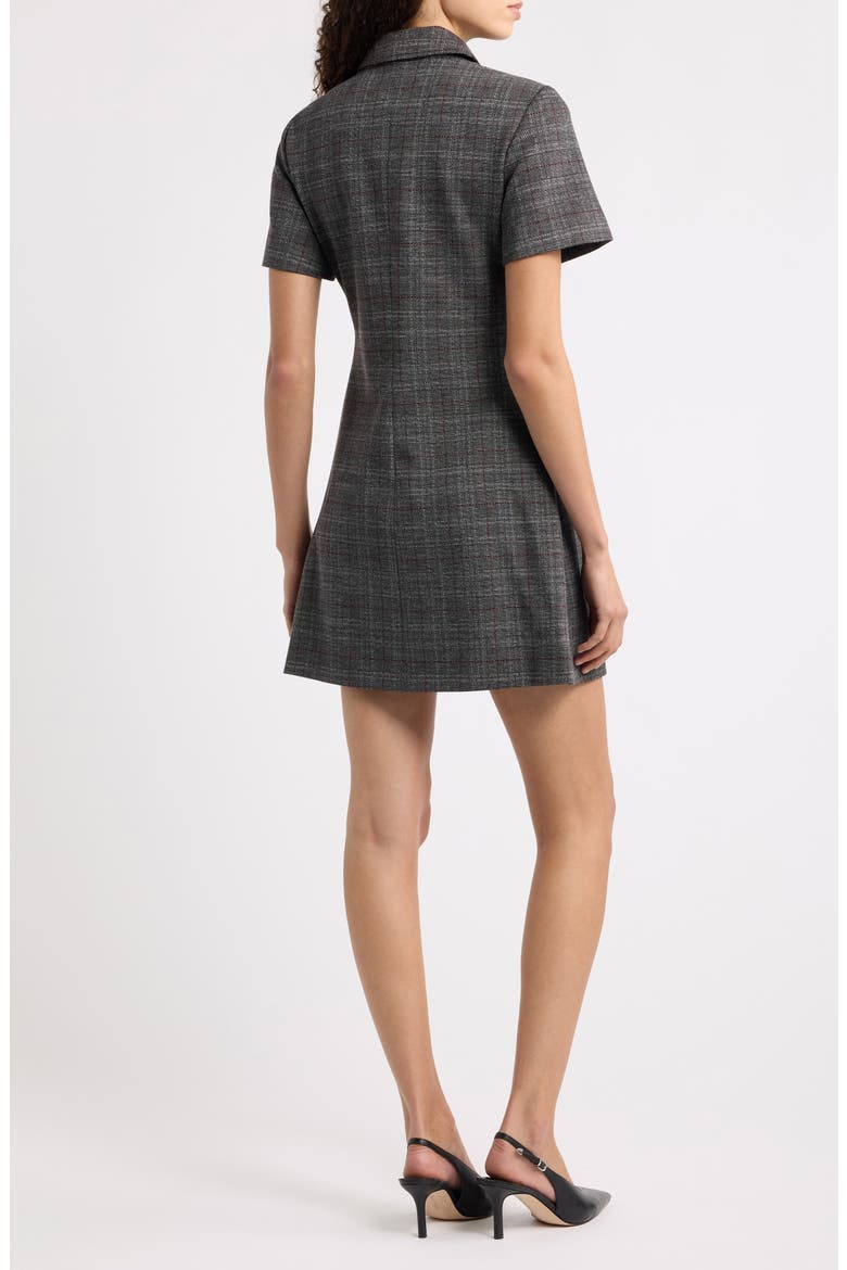 Glen Plaid A-Line Shirtdress, Alternate, color, WINE MULTI