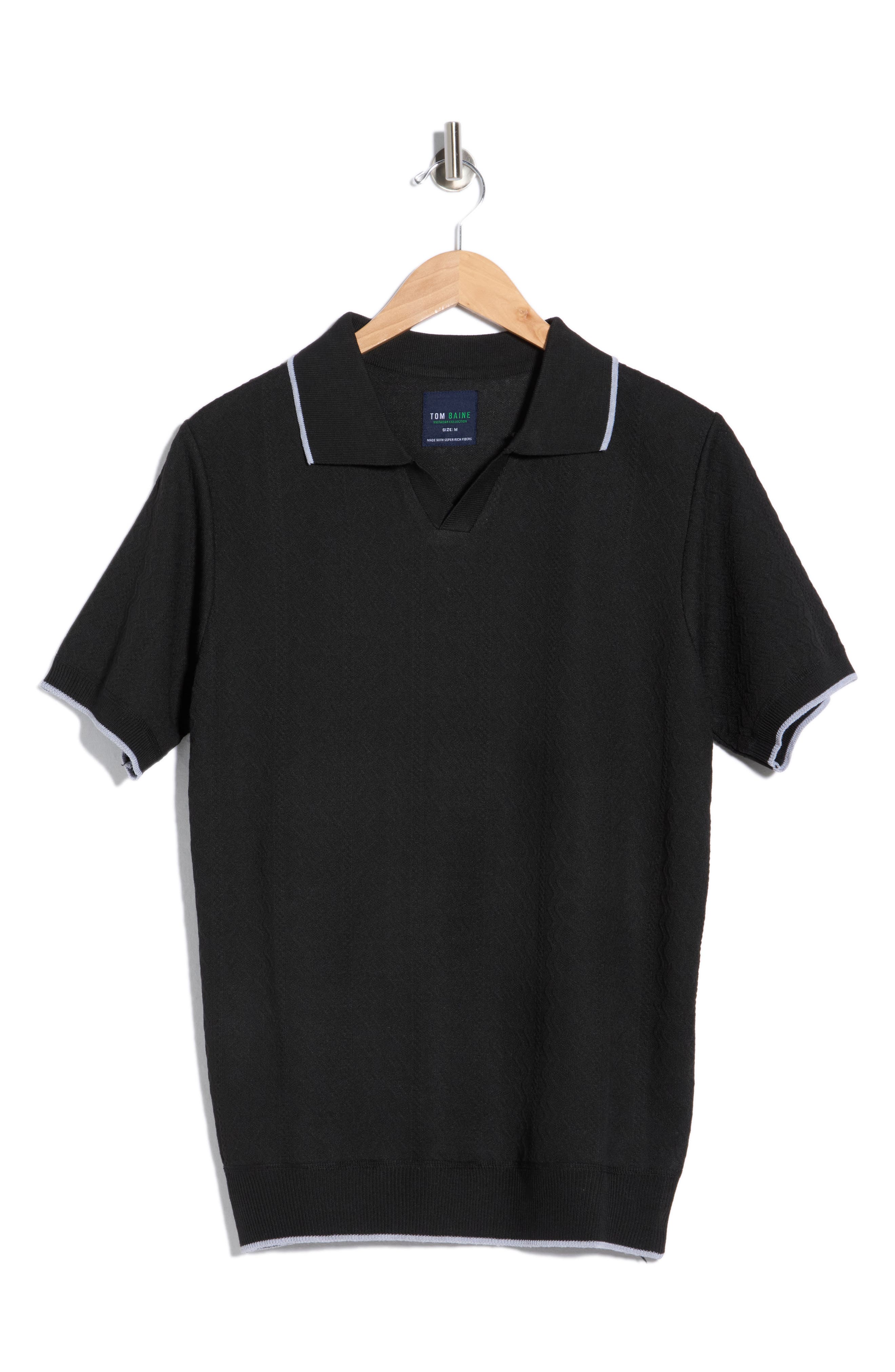 TOM BAINE Johnny Collar Knit Polo Sweater
