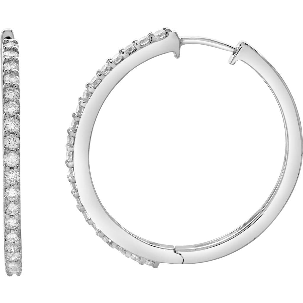Luvmyjewelry Everbloom Sleek Inside Out Diamond Set Hoop Earrings In 14k Gold In Black