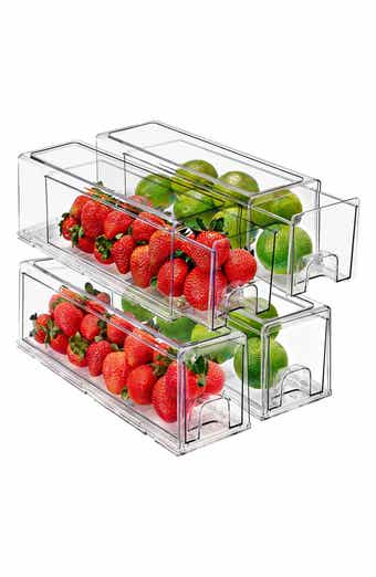 4-Pack Stackable Small Clear Storage Bins