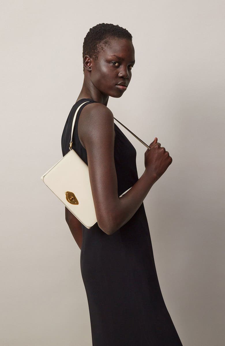 Mulberry Lana High Gloss Leather Wallet on a Strap, Alternate, color, Eggshell