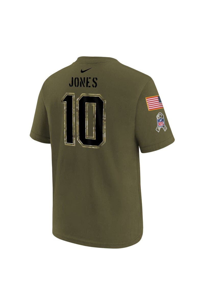 Nike Youth Nike Mac Jones Olive New England Patriots 2022 Salute To Service Name & Number T-Shirt, Alternate, color, 