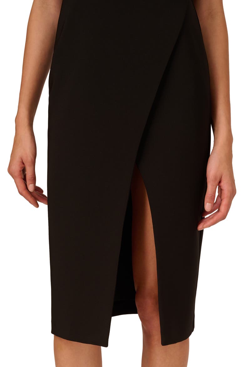 Crystal Trim Sheath Cocktail Dress, Alternate, color, BLACK