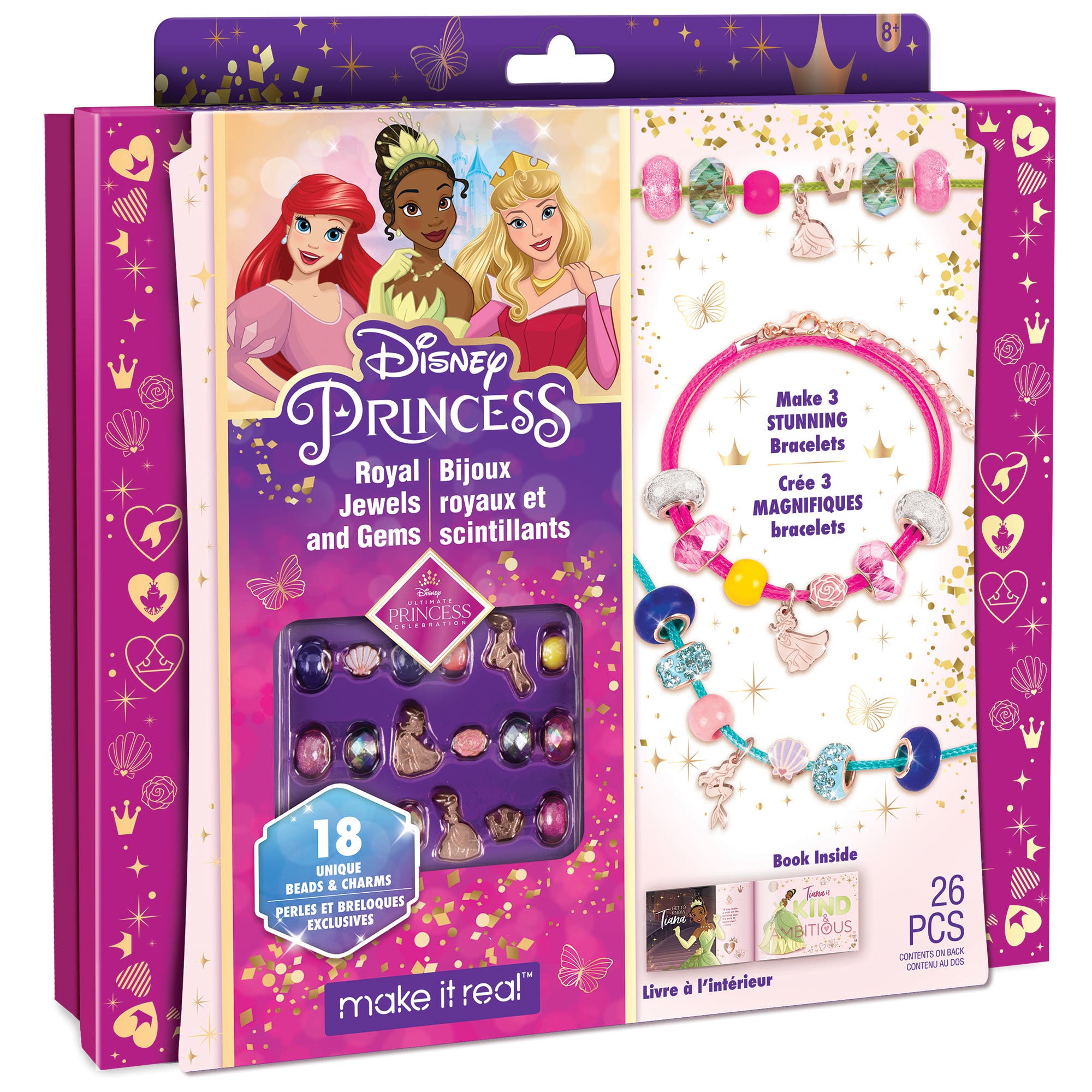 Disney Princess Royal Jewels & Gems Create 3 Princess Bracelets in Multicolored 