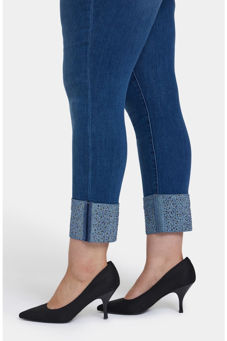 Sheri Rhinestone Cuff Ankle Slim Jeans, Alternate, color, VINTAGE LAPIS