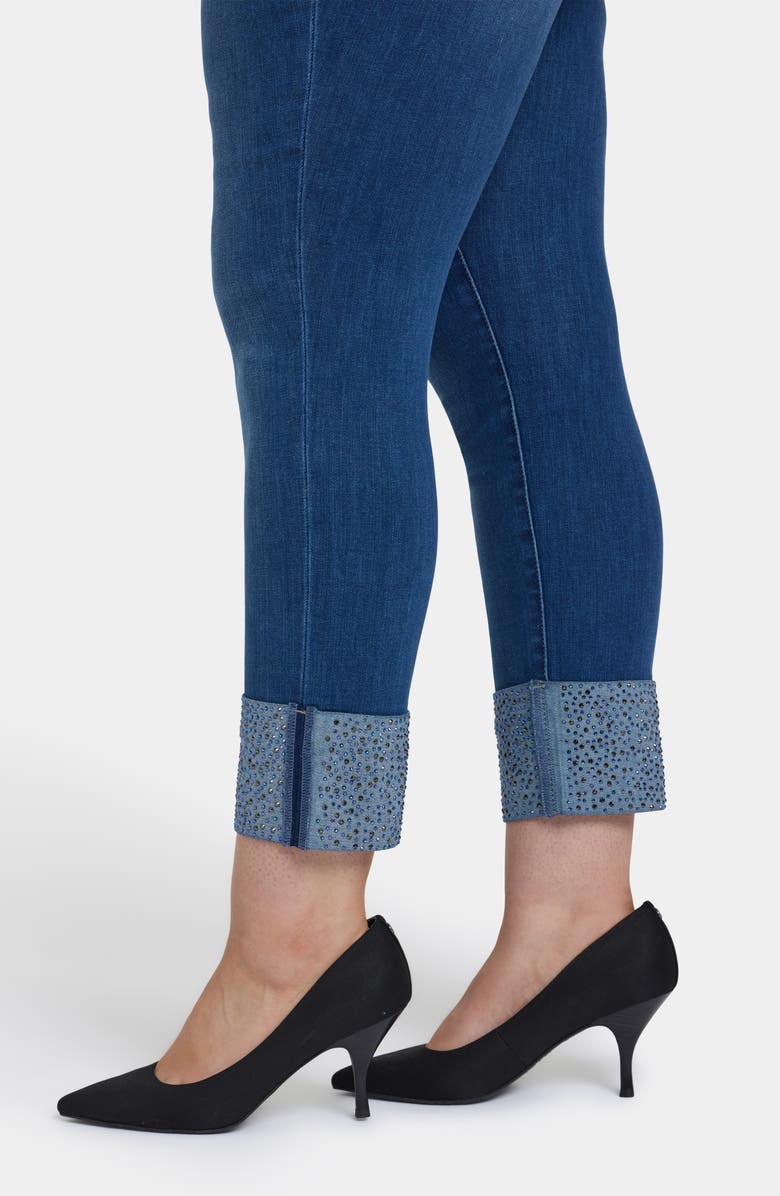 NYDJ Sheri Rhinestone Cuff Ankle Slim Jeans, Alternate, color, Vintage Lapis