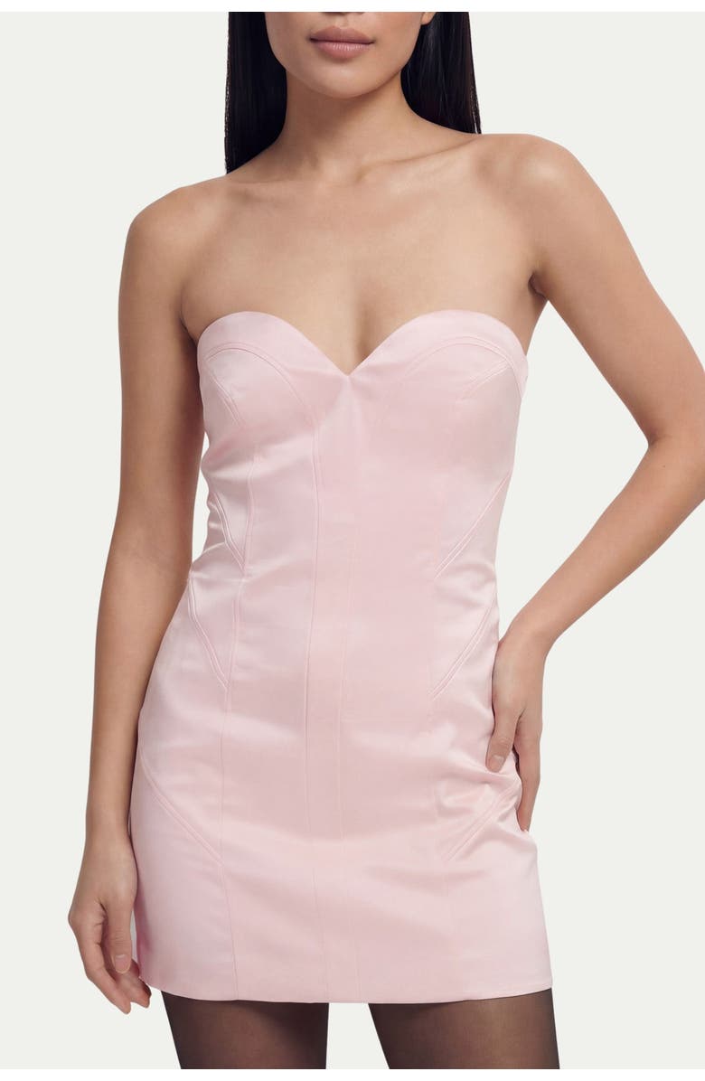MissPap Premium Panelled Bonded Satin Mini Dress, Alternate, color, Pink