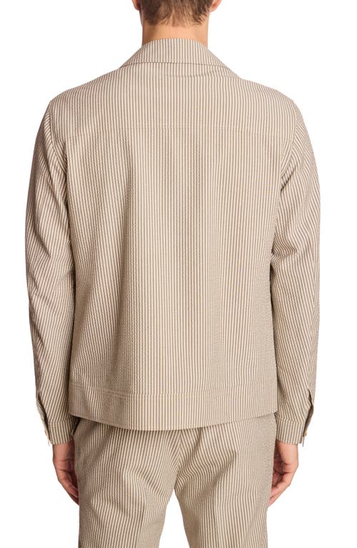 Paisley & Gray Milo Seersucker Jacket In Brown