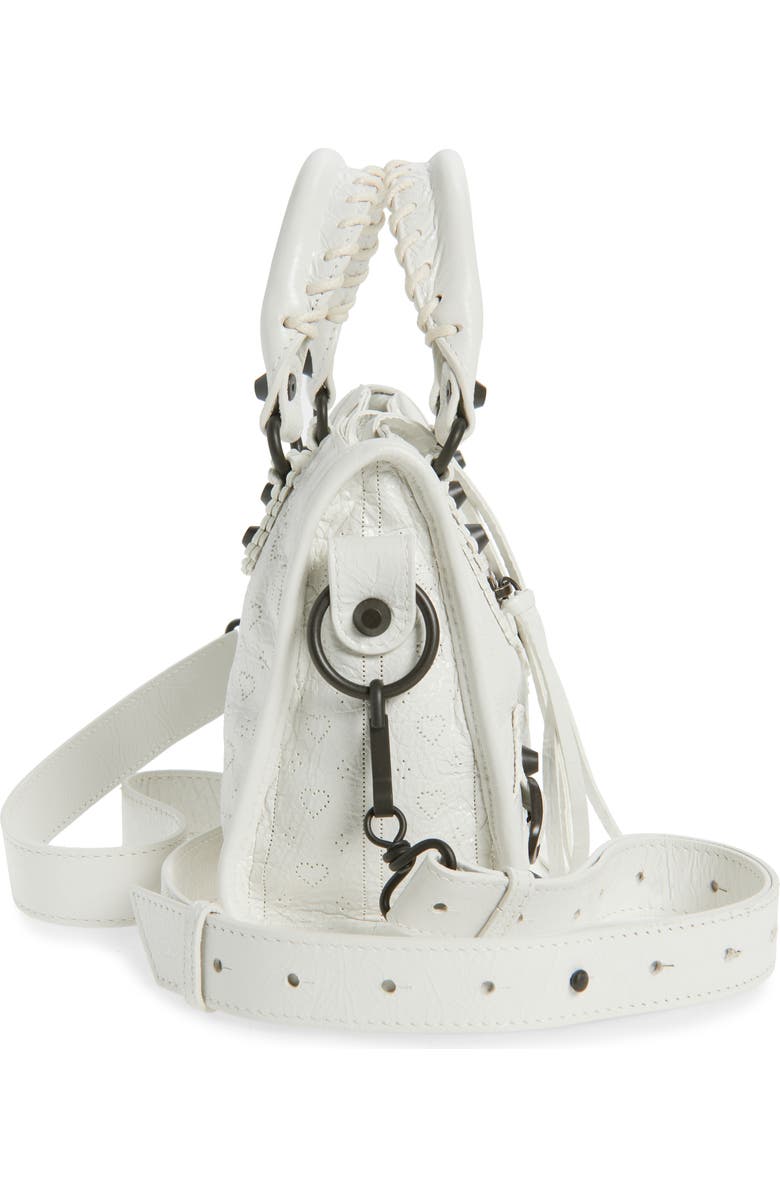 Balenciaga Mini Le City Brogue Bag, Alternate, color, Optic White