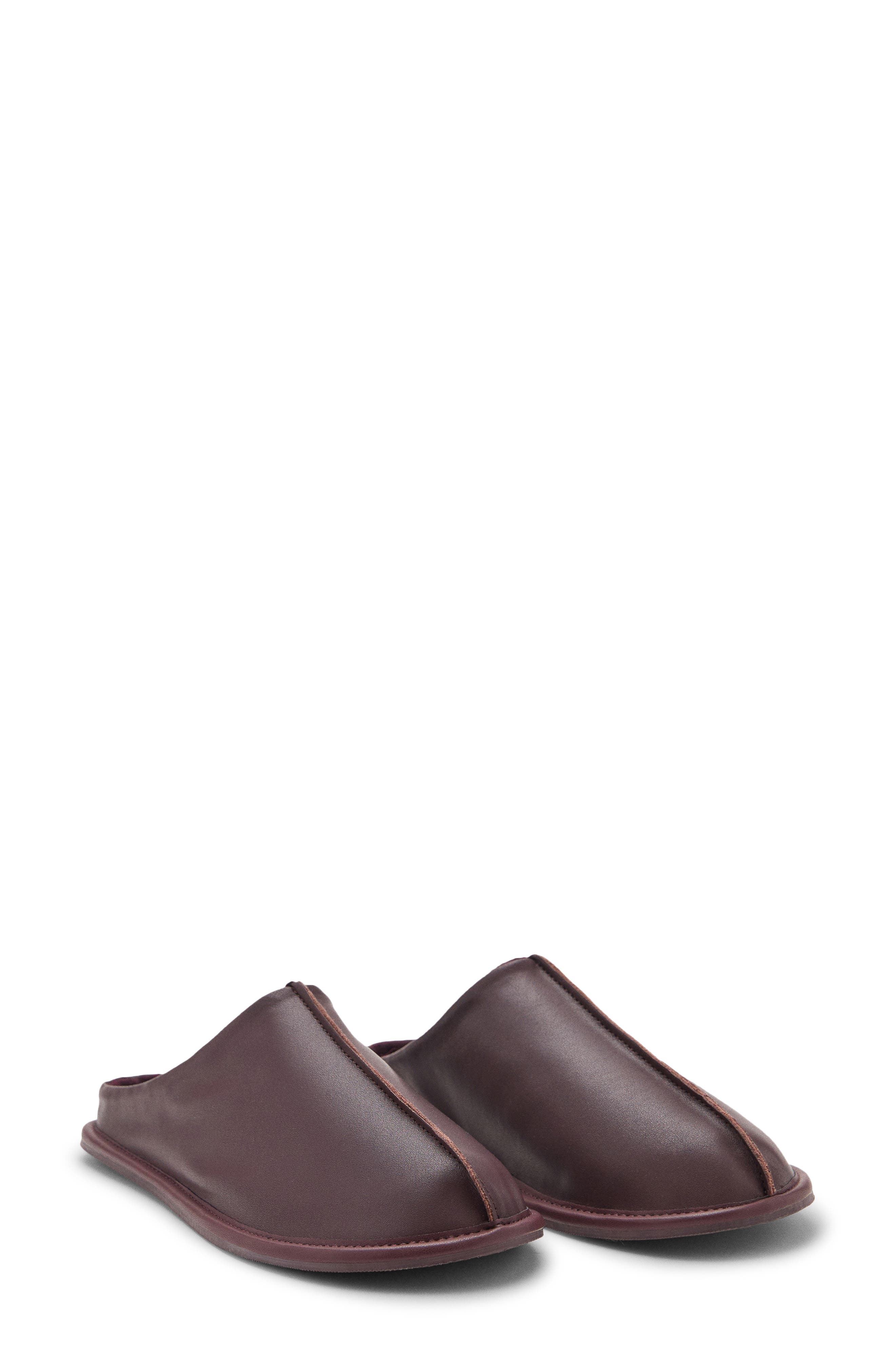 MANGO Leather Clog, Main, color, Blackberry