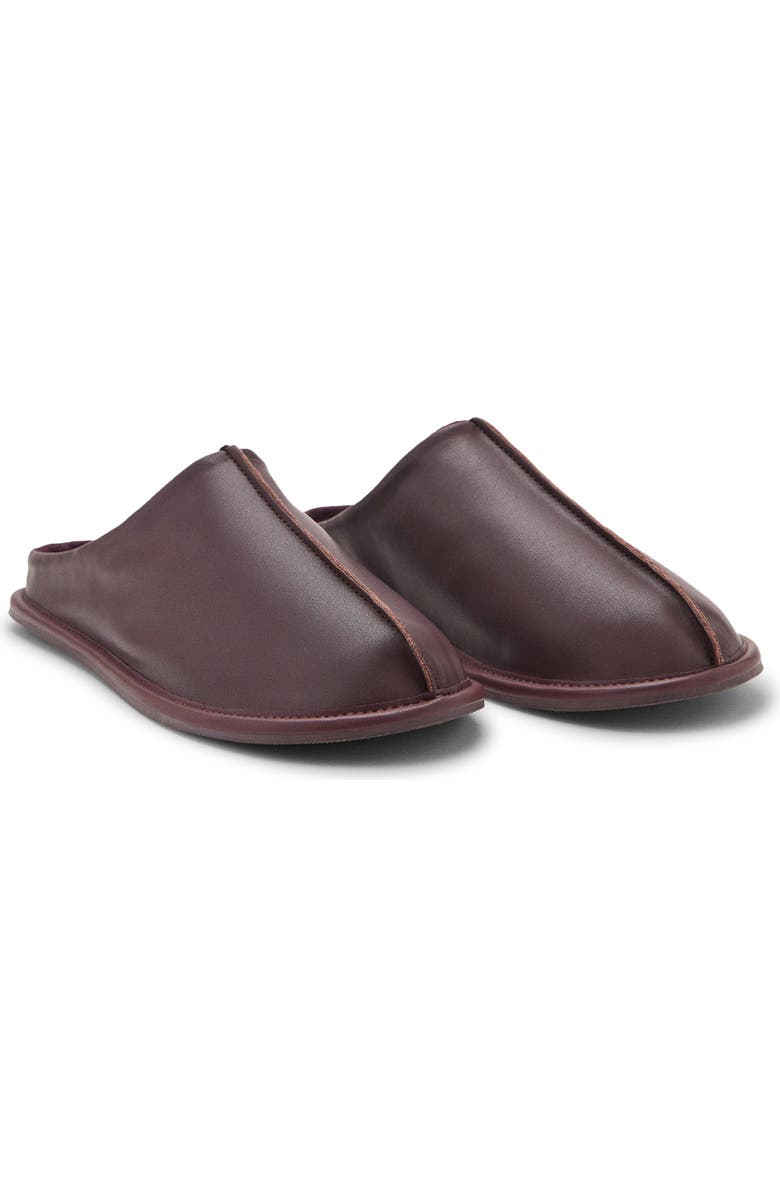 MANGO Leather Clog, Main, color, Blackberry