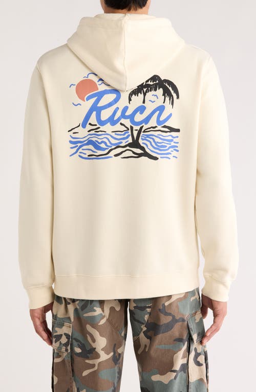 Rvca Current Fleece Pullover Hoodie In White