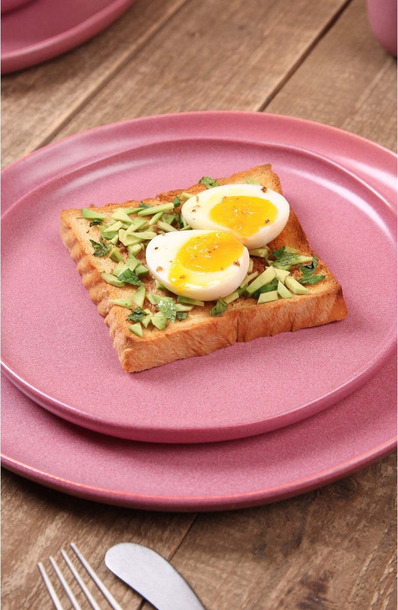 Stone Lain Tom Stoneware 4-Piece Salad Plate Set, Alternate, color, Pink White